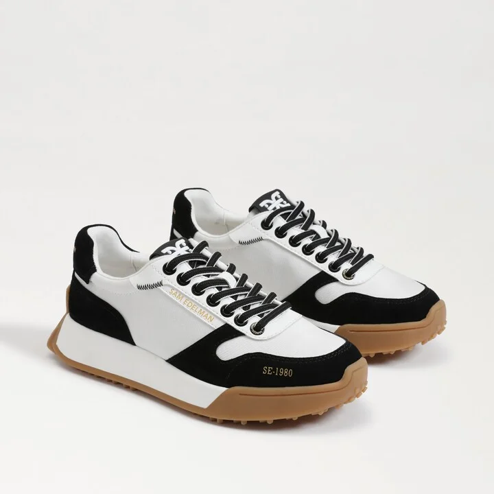 Sam Edelman Layla Sneaker Black Suede/ White Nylon