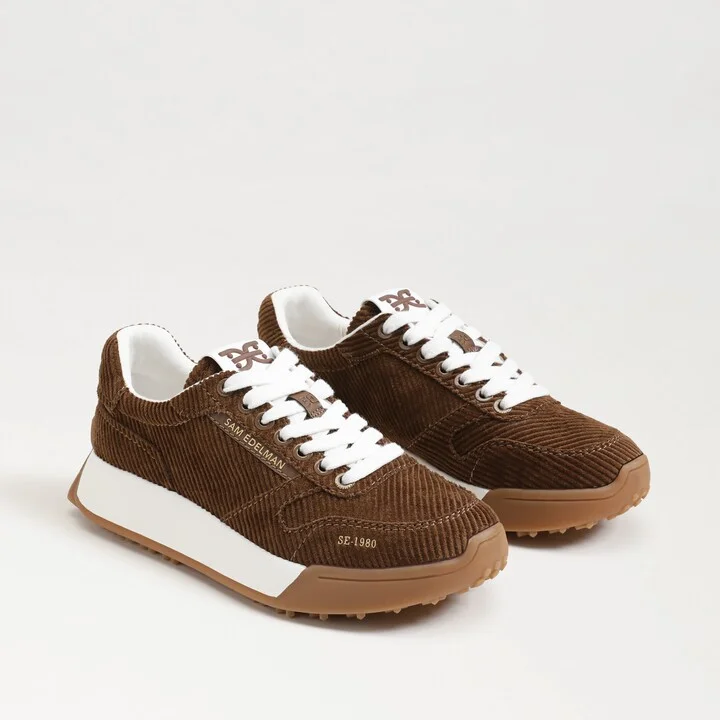 Sam Edelman Layla Sneaker Cinnamon Brown Corduroy
