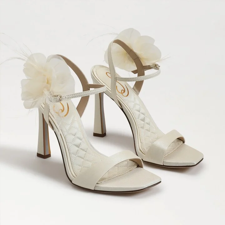 Sam Edelman Leana Flower Strap Dress Sandal Pearl Ivory
