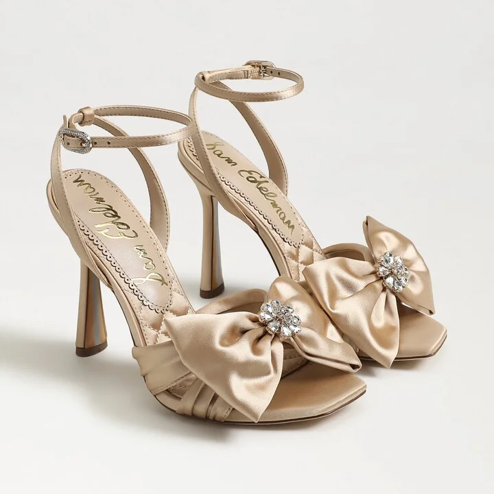 Sam Edelman Lexi Stiletto Heel Sandal Champagne Satin