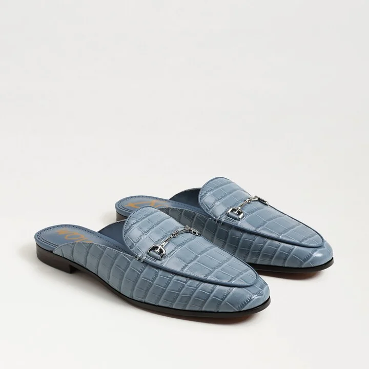 Sam Edelman Linnie Bit Mule Dark Billow Blue Croco Leather