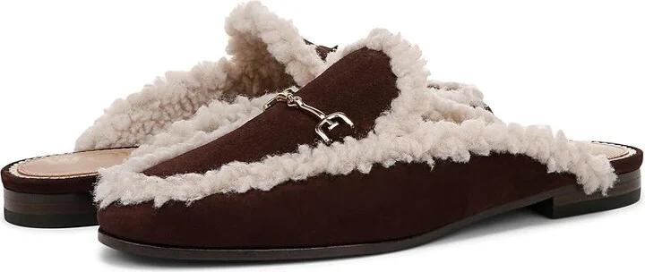 Sam Edelman Linnie Cozy Women's Flat Shoes Cafe Noir Shearling : 8 M, Leather/Rubber - Image 4