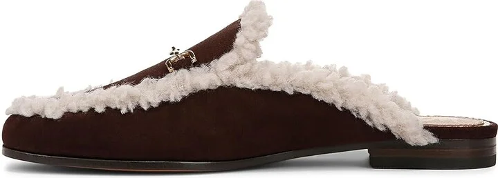 Sam Edelman Linnie Cozy Women's Flat Shoes Cafe Noir Shearling : 8 M, Leather/Rubber - Image 5