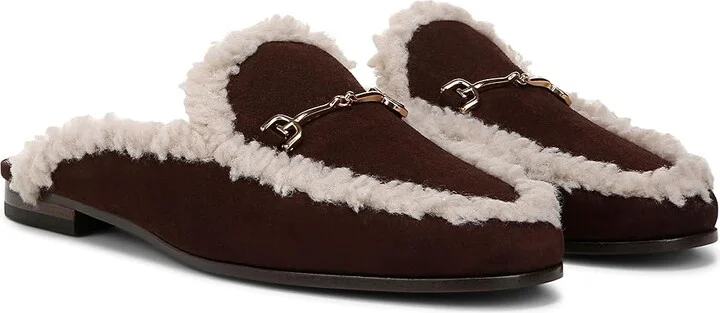 Sam Edelman Linnie Cozy Women's Flat Shoes Cafe Noir Shearling : 8 M, Leather/Rubber