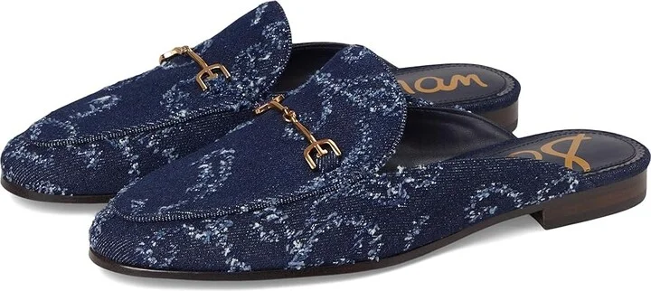 Sam Edelman Linnie Women's Clog/Mule Shoes Hudson Navy Denim : 8 M, Leather