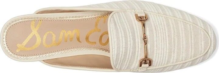 Sam Edelman Linnie Women's Clog/Mule Shoes White/Natural Striped Linen : 9 M, Leather - Image 2