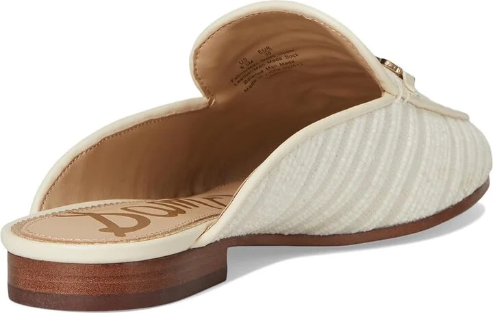 Sam Edelman Linnie Women's Clog/Mule Shoes White/Natural Striped Linen : 9 M, Leather - Image 4