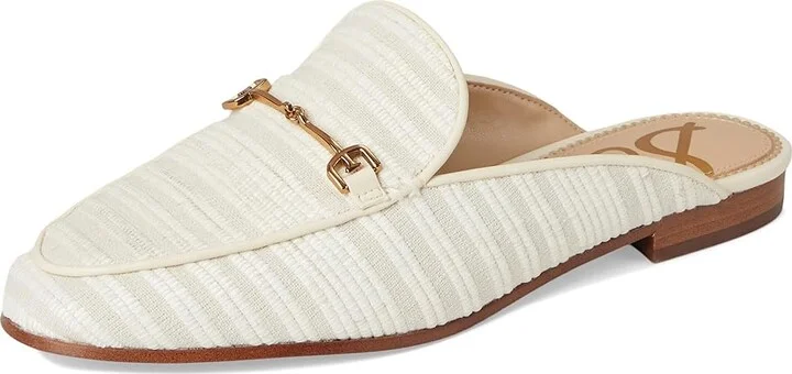 Sam Edelman Linnie Women's Clog/Mule Shoes White/Natural Striped Linen : 9 M, Leather - Image 5