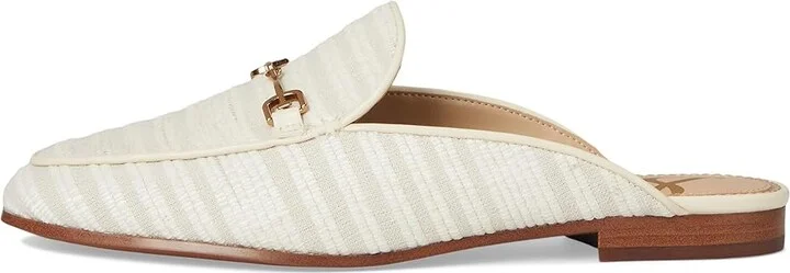 Sam Edelman Linnie Women's Clog/Mule Shoes White/Natural Striped Linen : 9 M, Leather - Image 6