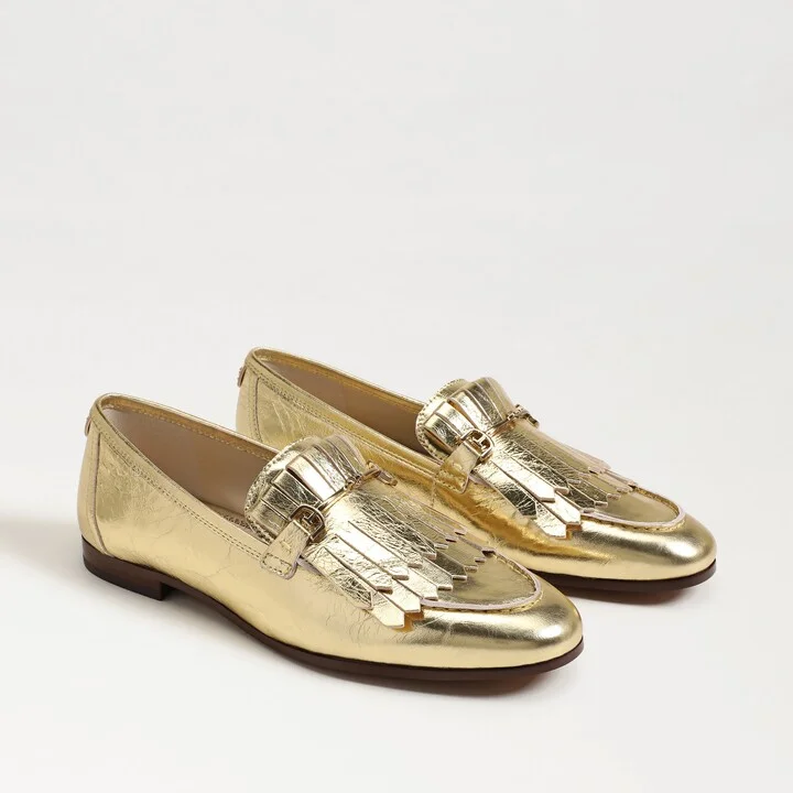 Sam Edelman Liz Bit Loafer Amber Gold Leather