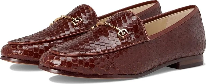 Sam Edelman Loraine 7 Women's Flat Shoes Copper Brown Python : 11 M, Leather