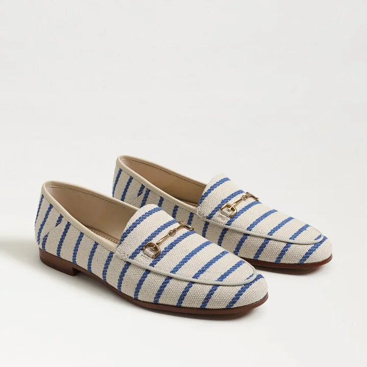Sam Edelman Loraine Bit Loafer Cobalt Blue Stripe Canvas