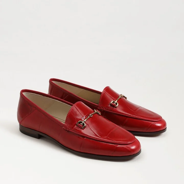 Sam Edelman Loraine Bit Loafer Deep Scarlet Croco Leather