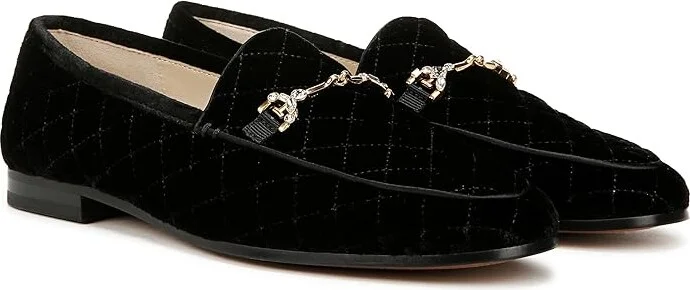 Sam Edelman Loraine Regal Women's Flat Shoes Black Velvet : 5.5 M, Cotton/Leather