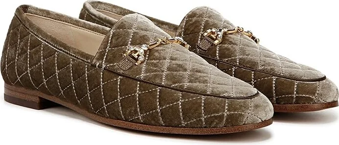 Sam Edelman Loraine Regal Women's Flat Shoes Dark Silver Sage : 10 M, Cotton/Leather