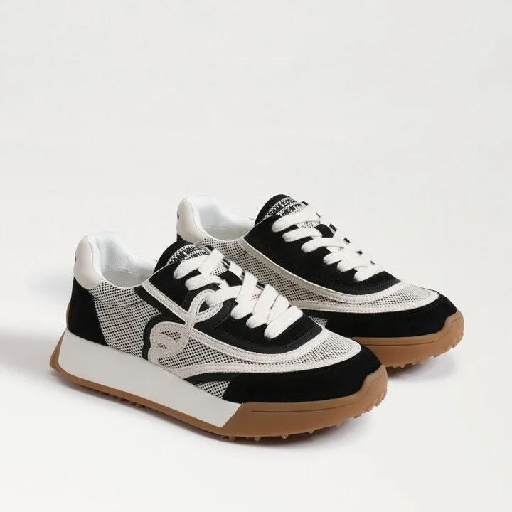 Sam Edelman Luna Sneaker Black Suede/White Leather