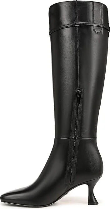 Sam Edelman Lyla High Women's Heels Shoes Black Leather Wide Calf : 6.5 M - Image 5