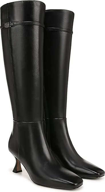 Sam Edelman Lyla High Women's Heels Shoes Black Leather Wide Calf : 6.5 M