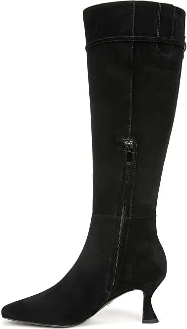 Sam Edelman Lyla High Women's Heels Shoes Black Suede Wide Calf : 6 M, Leather - Image 5