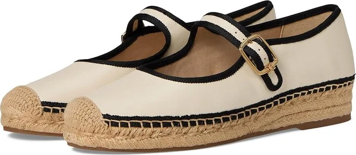 Sam Edelman Mackie Women's Flat Shoes Modern Ivory/Black : 10 M, Leather/Polyester