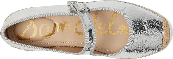 Sam Edelman Mackie Women's Flat Shoes Soft Silver : 8 M, Leather/Polyester - Image 2
