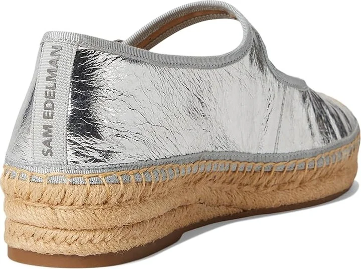Sam Edelman Mackie Women's Flat Shoes Soft Silver : 8 M, Leather/Polyester - Image 4