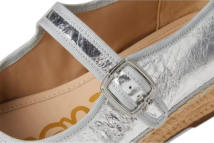 Sam Edelman Mackie Women's Flat Shoes Soft Silver : 8 M, Leather/Polyester - Image 7