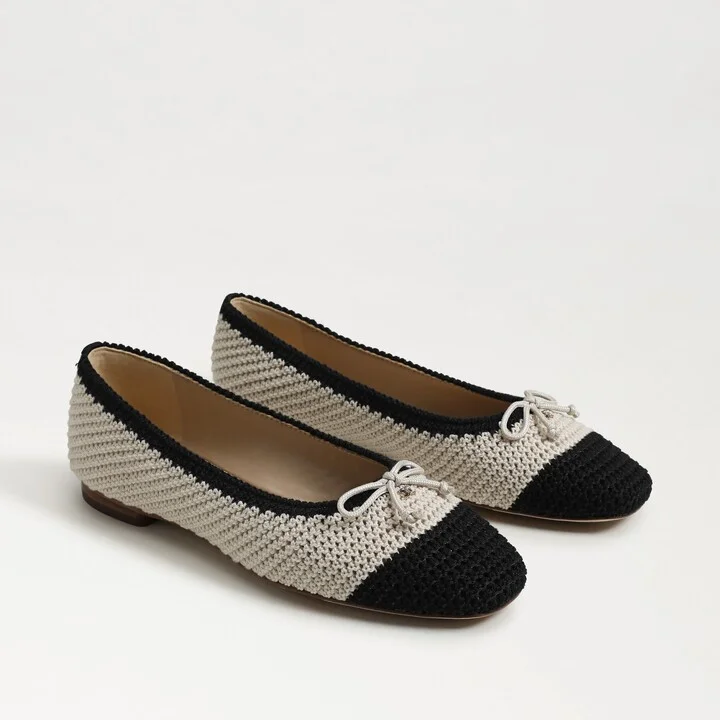 Sam Edelman Madison Crochet Ballet Flat Modern Ivory/Black Crochet