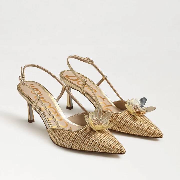 Sam Edelman Mali Slingback Heel Sand Dune Multi Raffia
