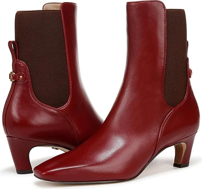 Sam Edelman Margo Women's Boots Cabernet Red : 8.5 M, Leather/Rubber