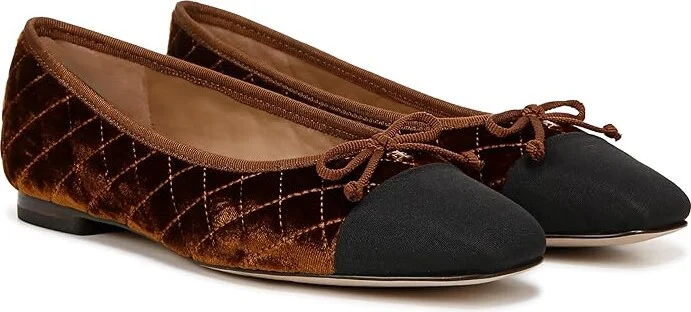 Sam Edelman Marilyn Women's Shoes Spiced Camel/Black : 7.5 M, Leather