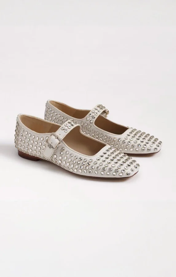 Sam Edelman Michaela Gem Ballet Flat ~ White - Image 2