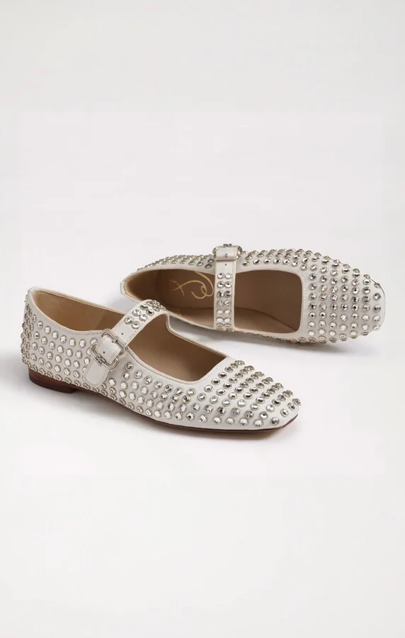 Sam Edelman Michaela Gem Ballet Flat ~ White - Image 10