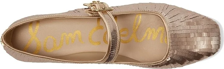 Sam Edelman Michaela Glamour Women's Flat Shoes Gold : 7.5 M, Leather/Rubber - Image 2