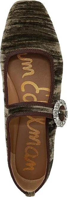 Sam Edelman Michaela Glow Women's Flat Shoes Winter Moss Crystal : 10.5 M, Leather/Rubber - Image 2