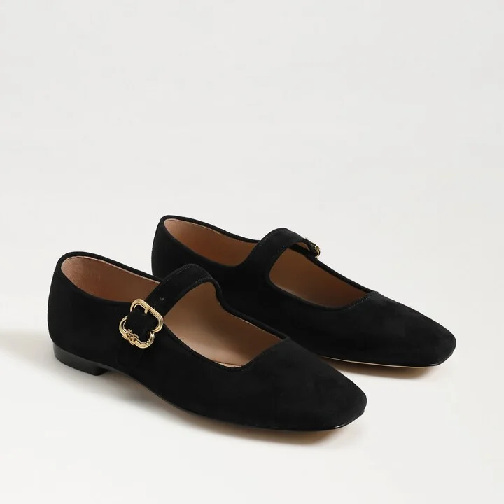 Sam Edelman Michaela Mary Jane Flat Black Suede