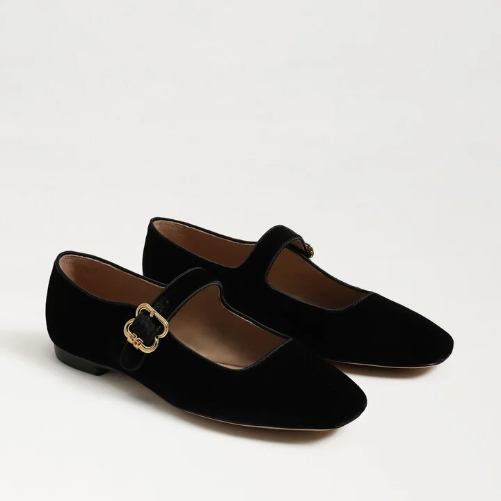 Sam Edelman Michaela Mary Jane Flat Black Velvet