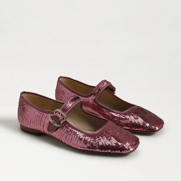 Sam Edelman Michaela Mary Jane Flat Elderberry Sequin