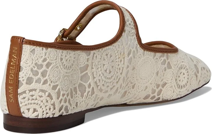 Sam Edelman Michaela Mesh 2 Women's Flat Shoes Natural Floral Crochet : 8.5 M, Leather/Mesh/Rubber - Image 4