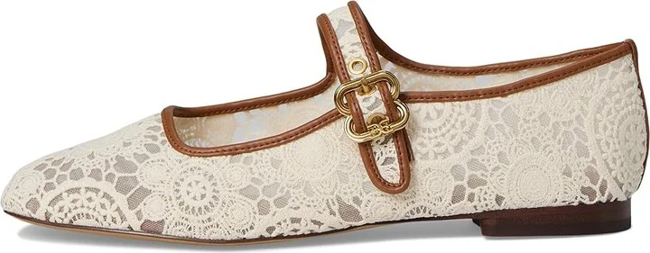 Sam Edelman Michaela Mesh 2 Women's Flat Shoes Natural Floral Crochet : 8.5 M, Leather/Mesh/Rubber - Image 6