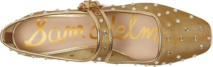 Sam Edelman Michaela Shine Women's Flat Shoes Amber Gold : 7 M, Mesh - Image 2