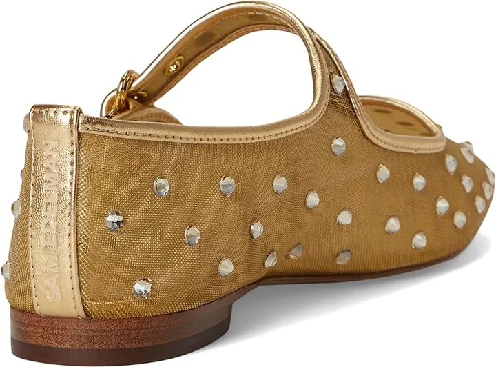 Sam Edelman Michaela Shine Women's Flat Shoes Amber Gold : 7 M, Mesh - Image 4