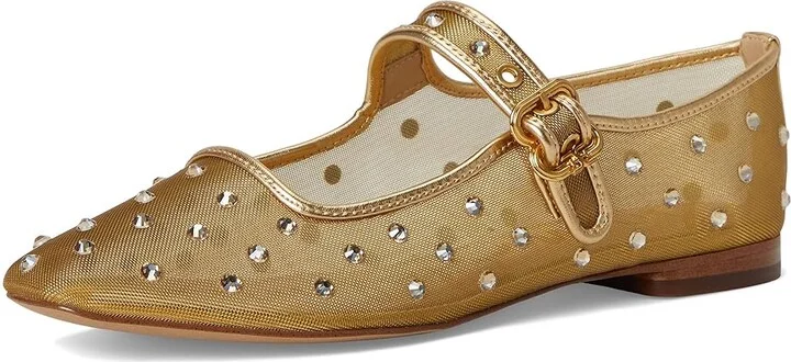 Sam Edelman Michaela Shine Women's Flat Shoes Amber Gold : 7 M, Mesh - Image 5