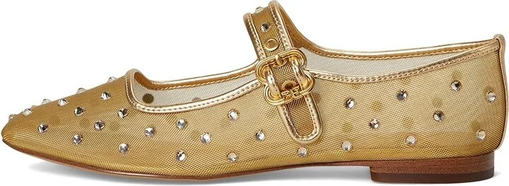 Sam Edelman Michaela Shine Women's Flat Shoes Amber Gold : 7 M, Mesh - Image 6