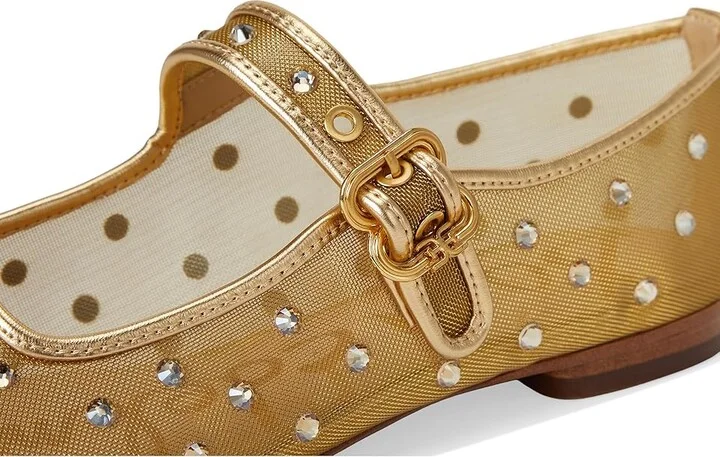 Sam Edelman Michaela Shine Women's Flat Shoes Amber Gold : 7 M, Mesh - Image 7