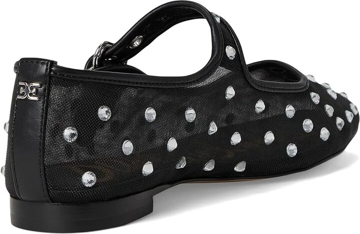 Sam Edelman Michaela Shine Women's Flat Shoes Black Glitz Mesh : 5 M - Image 4