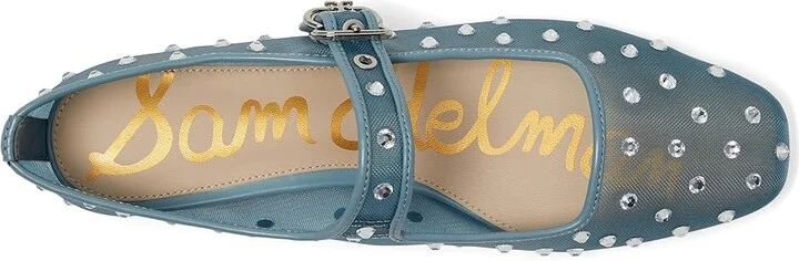 Sam Edelman Michaela Shine Women's Flat Shoes Coastal Blue : 6 M, Mesh - Image 2