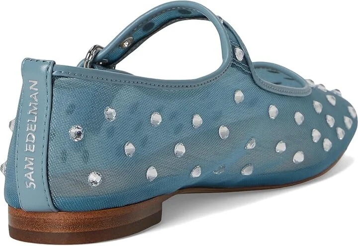 Sam Edelman Michaela Shine Women's Flat Shoes Coastal Blue : 6 M, Mesh - Image 4