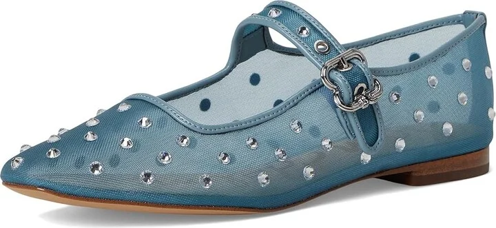 Sam Edelman Michaela Shine Women's Flat Shoes Coastal Blue : 6 M, Mesh - Image 5