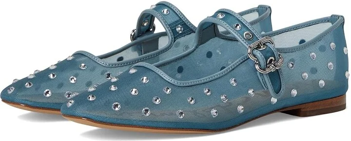 Sam Edelman Michaela Shine Women's Flat Shoes Coastal Blue : 6 M, Mesh
